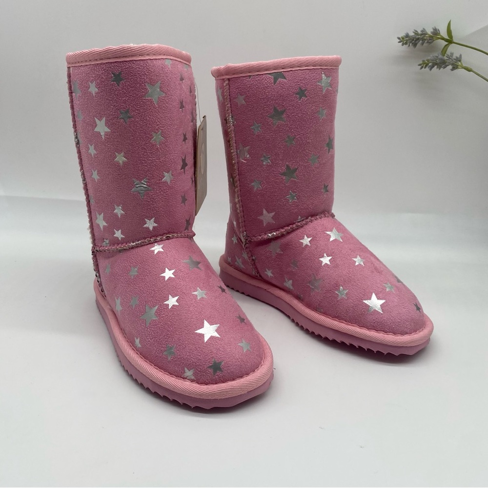 EMU ridge Australia pale pink stars kirby shearling boots for girls size 4 NEW